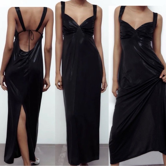 Zara Black Backless Dress - Picture 1 of 5
